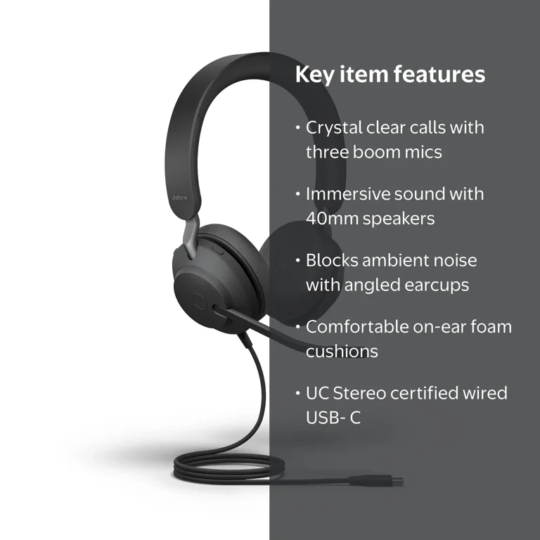 Jabra Evolve2 40 SE USB-C, UC Stereo (include Extended Cord) Wired