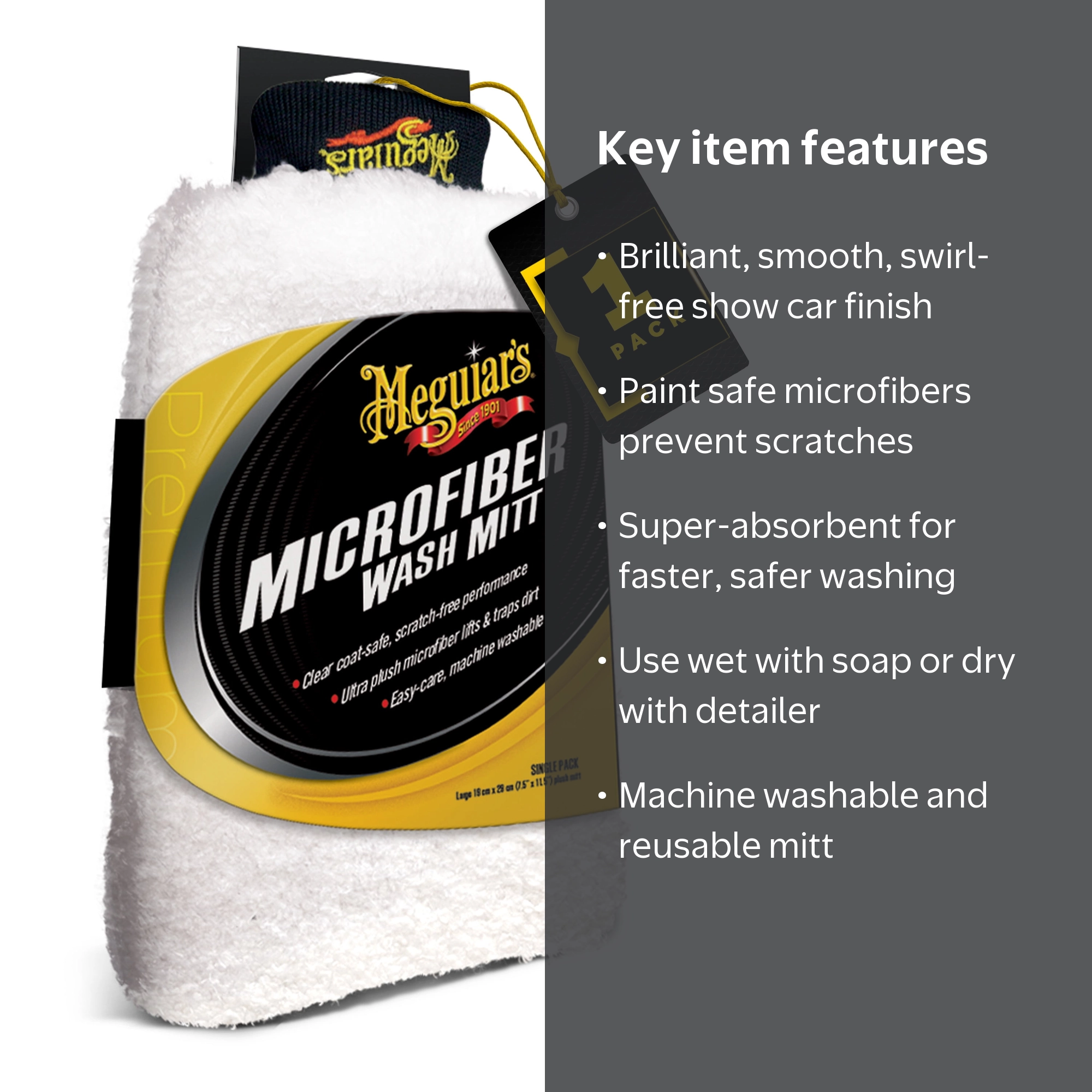 Meguiar's, Microfiber Wash Mitt, 7.5