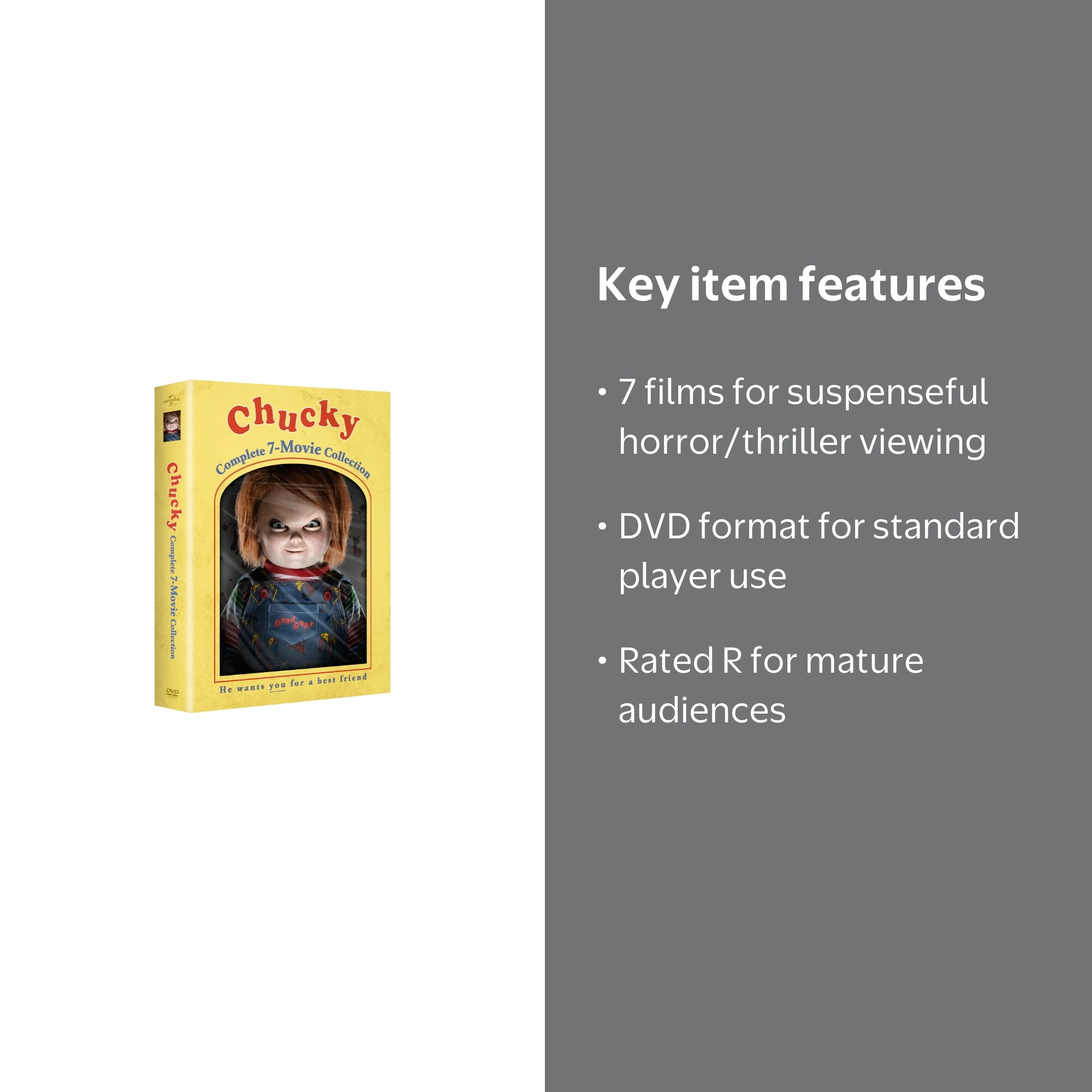 Chucky: Scary Complete 7-Movie Collection Set with Curse and Seed