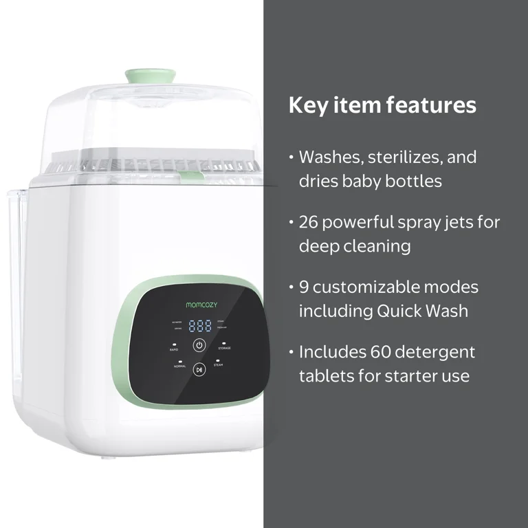 Momcozy Baby Bottle Washer, Sterilizer & Dryer Combo for Easy