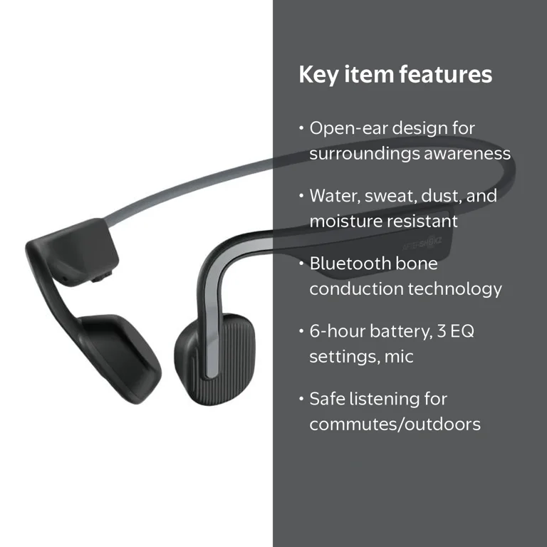 AfterShokz OpenMove Wireless Bone Conduction Headphones Bluetooth