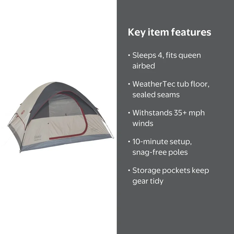 Coleman Highline 4-Person Dome Tent, 9' x 7' - Walmart.com