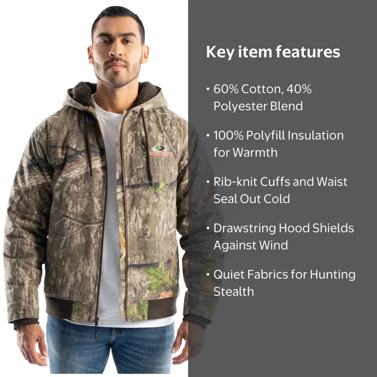 Mossy Oak men's Sherpa Lined Bomber Jacket - Country Roots