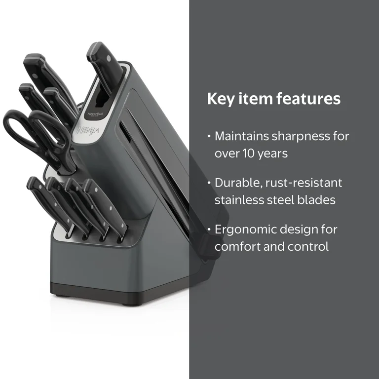 Ninja NeverDull Essential 10-Piece Knife System, K12010 - Walmart.com