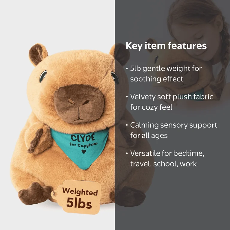 Lilly's Love 5lb Weighted Stuffed Animal for Anxiety Relief, Clyde