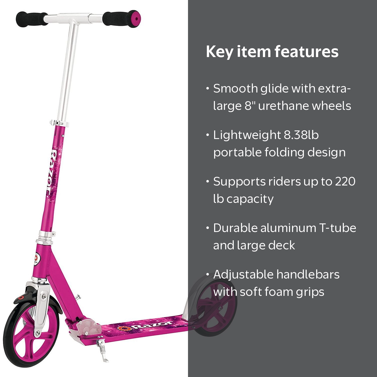 Razor, Kick Scooter, Pink, 8