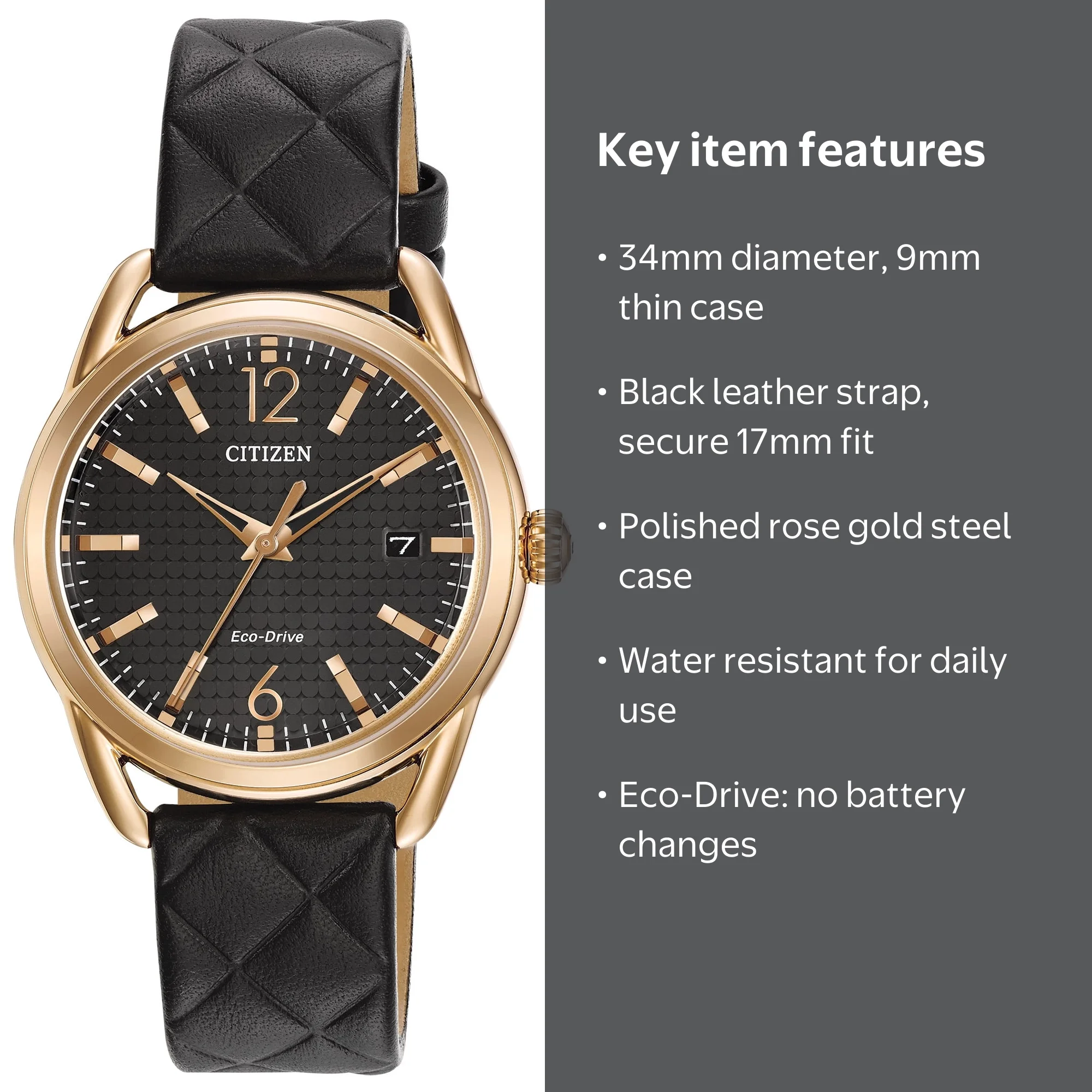 NWT Citizen Eco-Drive Black Dial Ladies Watch Citizen® Women main image 2