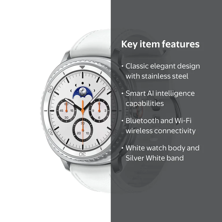 Samsung, Galaxy Watch8 Classic Bluetooth Smart Watch, 46mm, White
