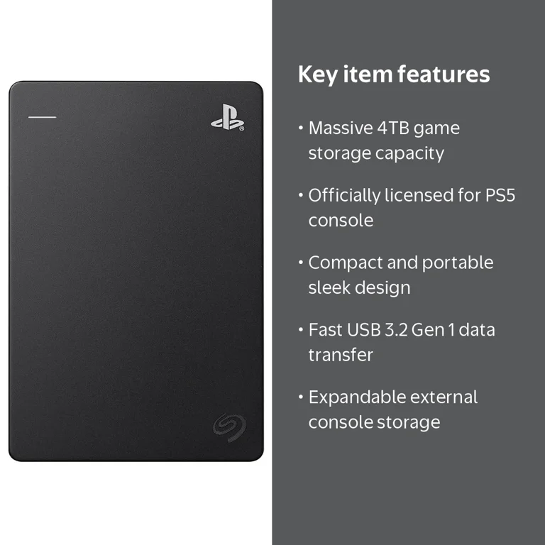 Seagate 4TB PS5 Game Drive - Officially Licensed External USB 3.2