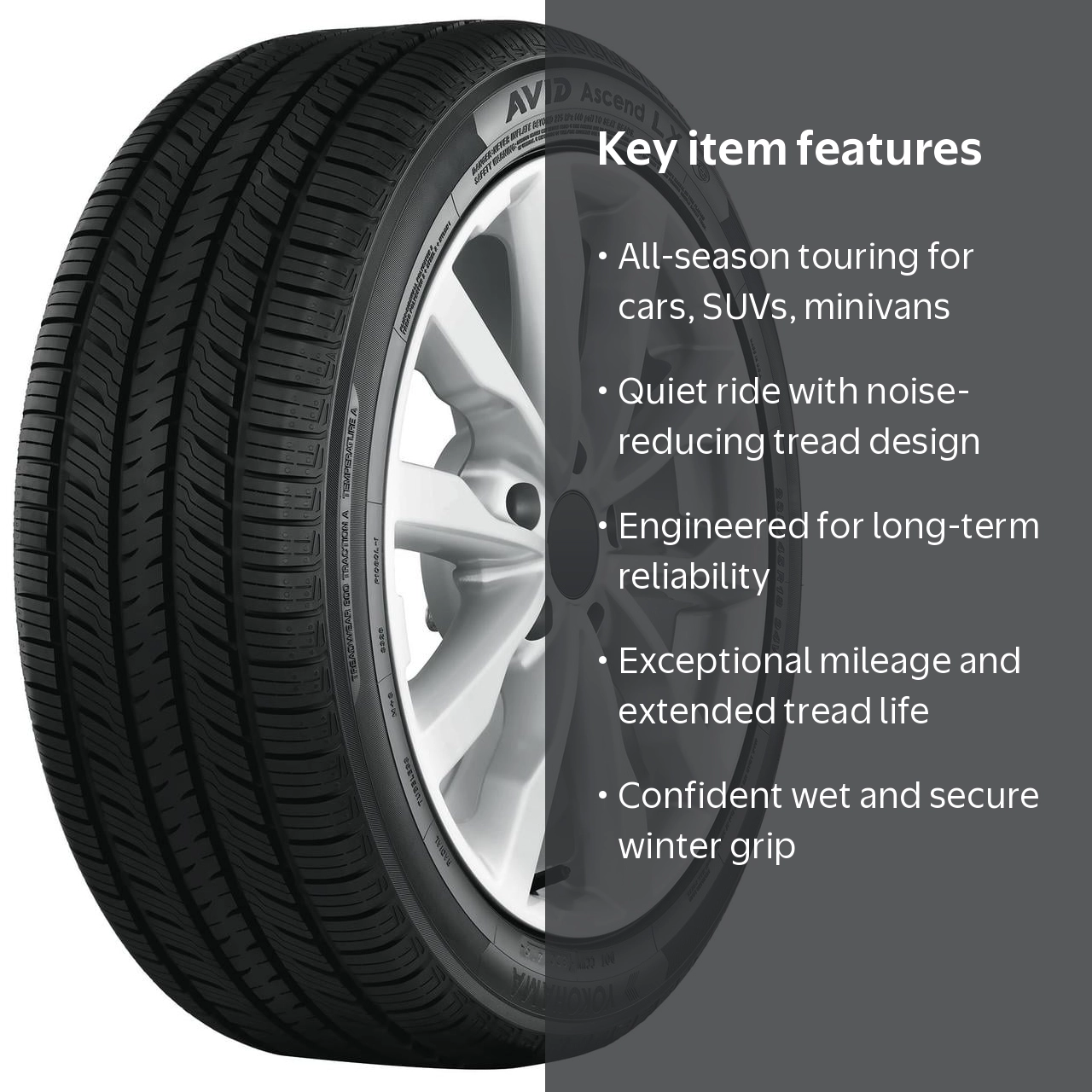 Yokohama Avid Ascend LX All Season 205/65R16 95H Passenger Tire