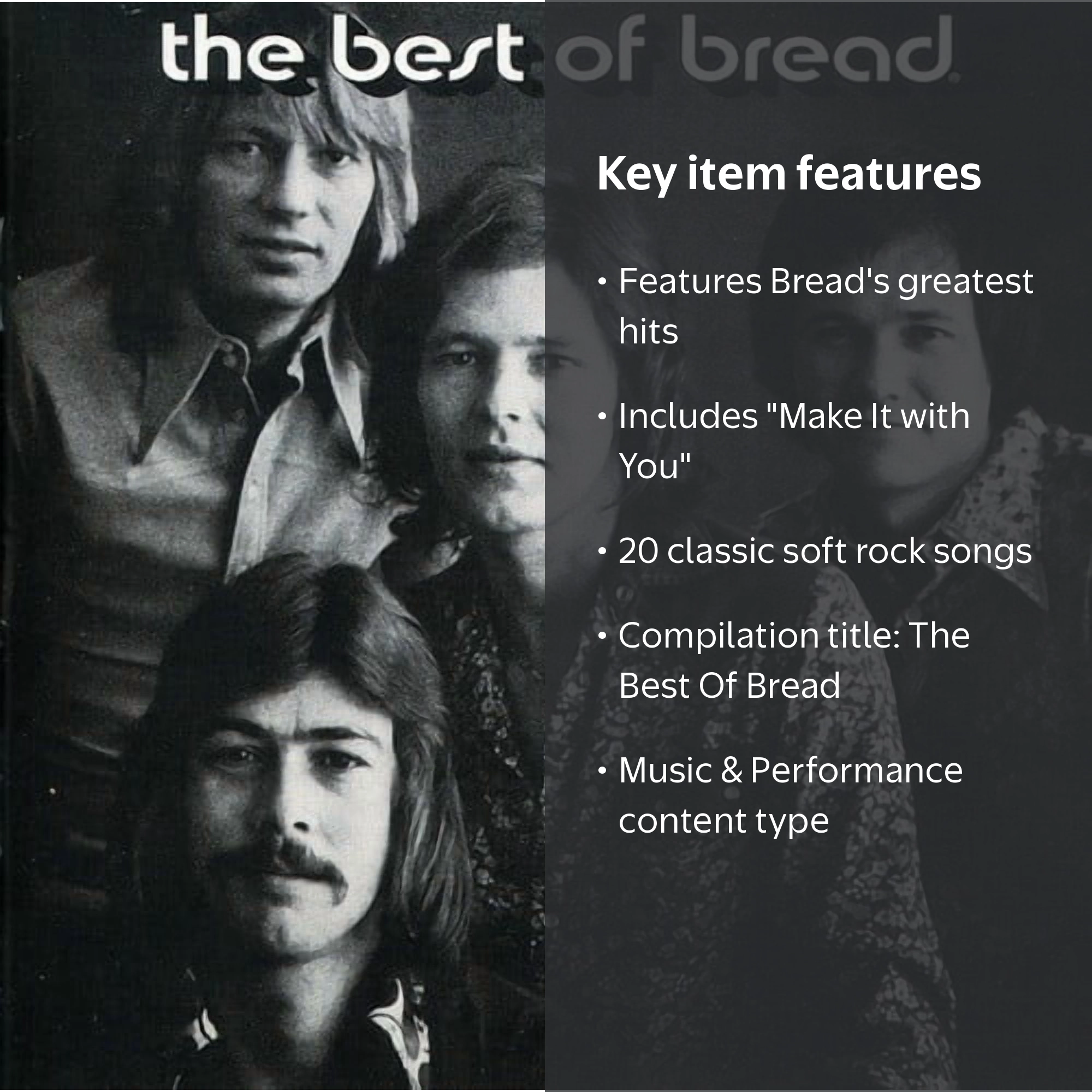 Bread - The Best Of Bread - Soft Rock Classics CD - Walmart.com