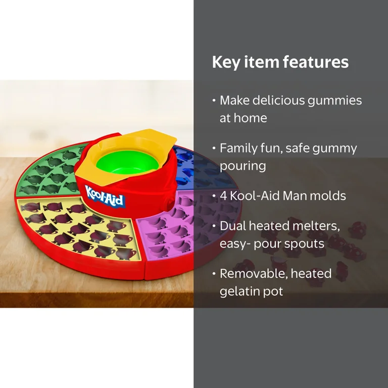 Kool-Aid Gummy Candy Maker, KAGCM200RD, Includes Silicone Molds