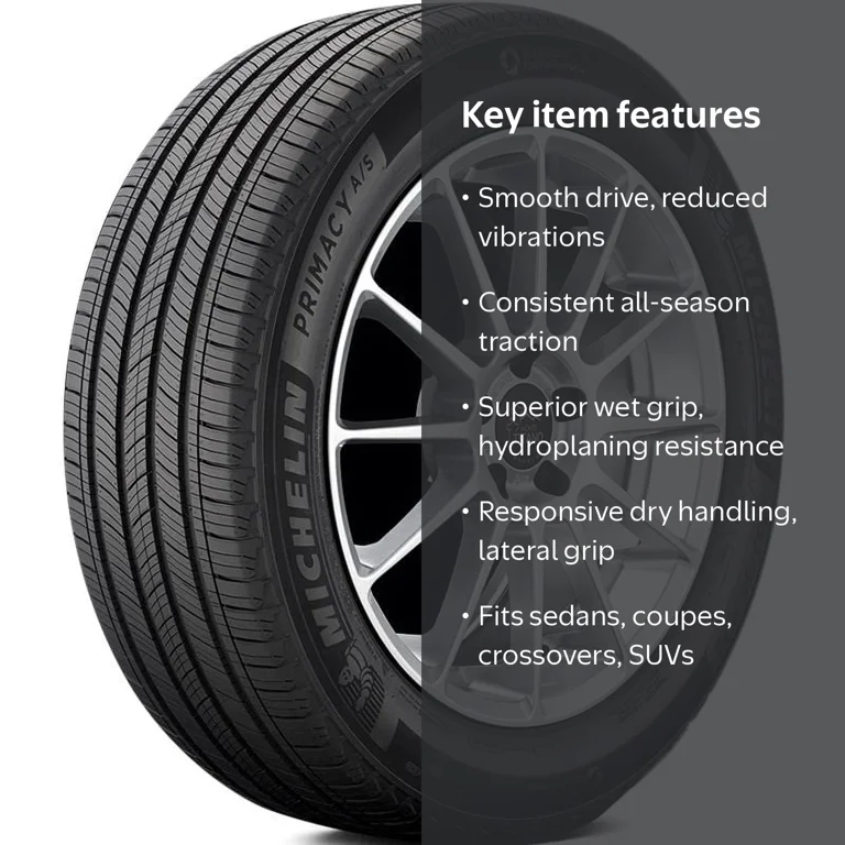 1 Michelin Primacy A/S 225/60R18 100H 540BA UTQG All Season 55K Mi
