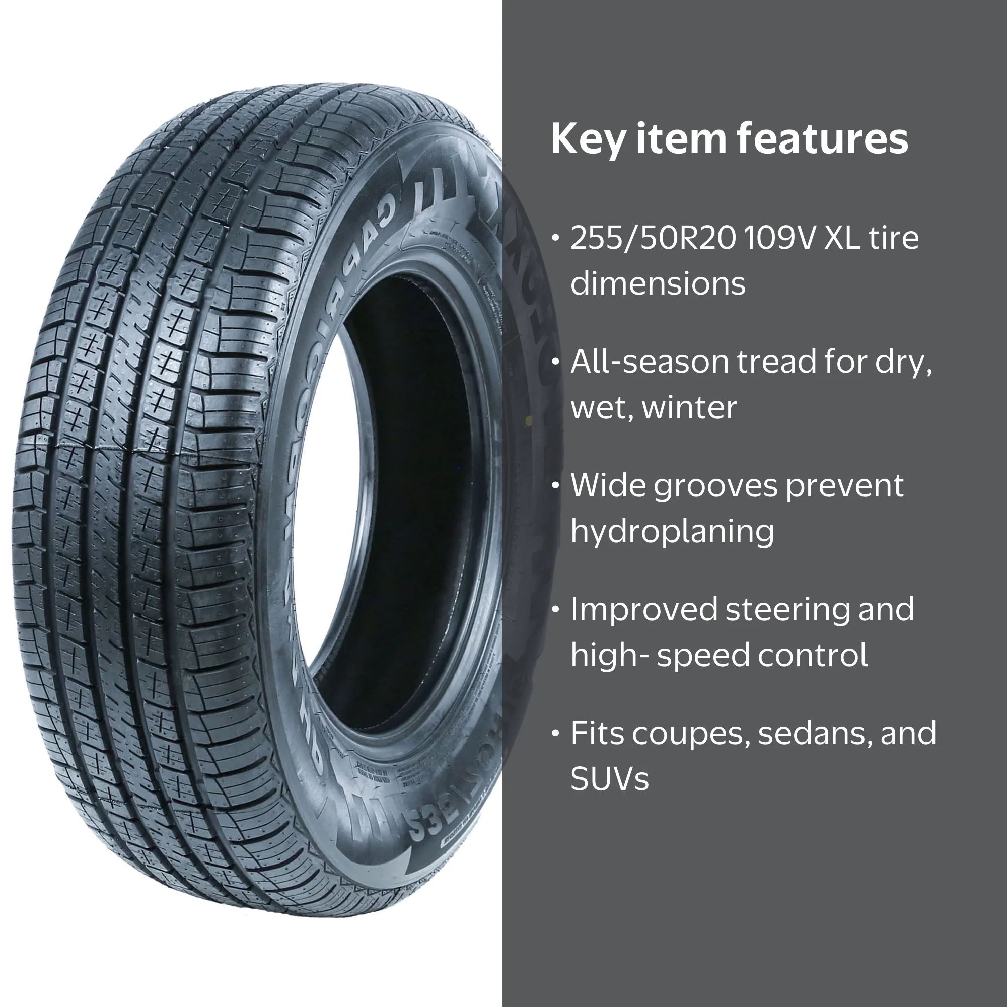 Evoluxx, Passenger Tire, 255/50R20, 4X4 HP All Season, XL