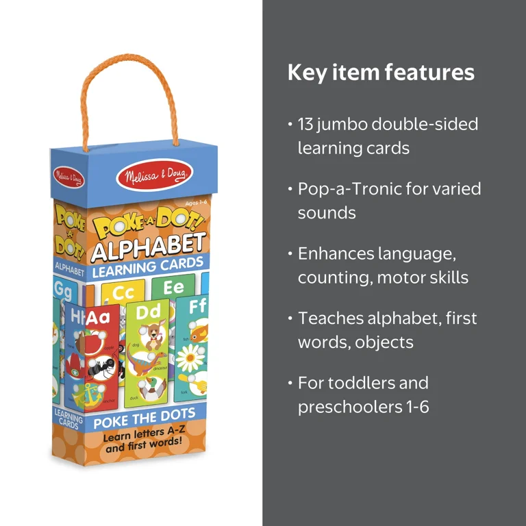Melissa & Doug Poke-a-Dot Alphabet Learning Cards - Walmart.com