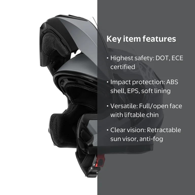 Westt Open Face Motorcycle Helmet - Motocross Helmet Liftable Chin