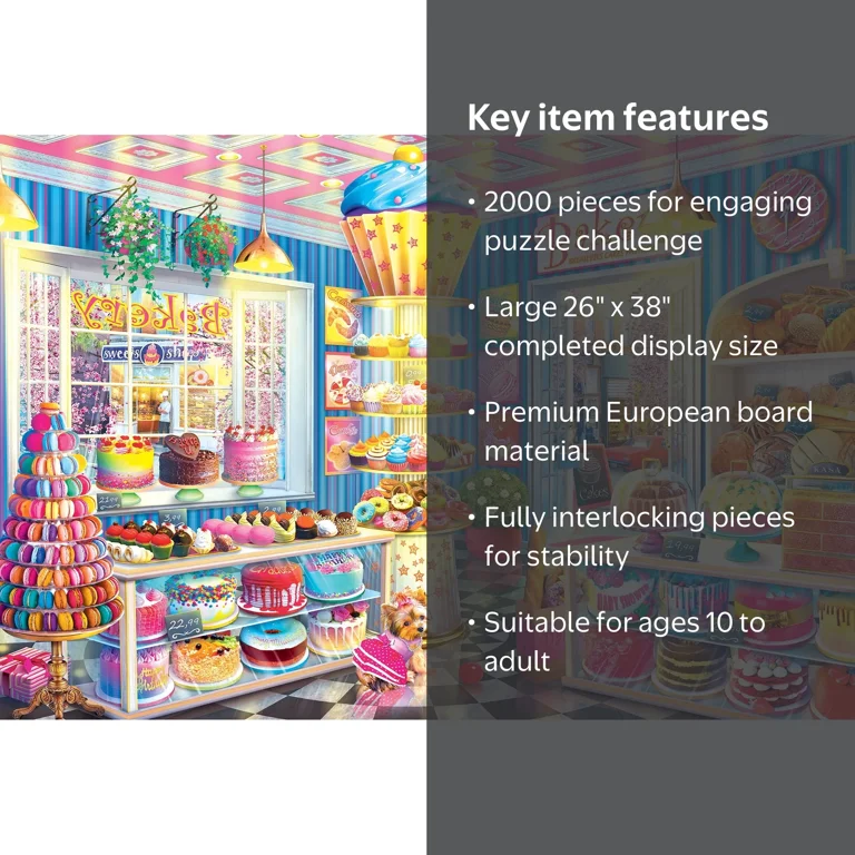 RoseArt Colorluxe 2000-Piece Main Street Bakery Jigsaw Puzzle