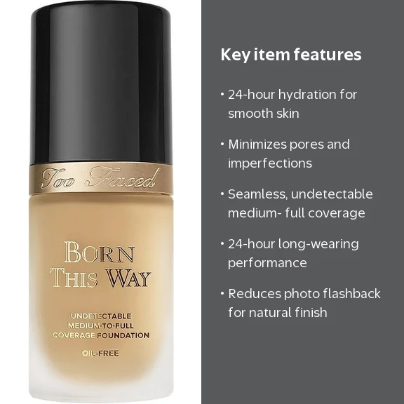 Too Faced, Born This Way Foundation, 1.0 oz, Golden Beige