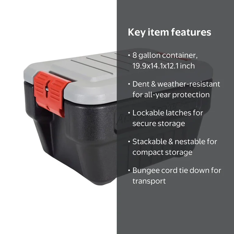 RUBBERMAID 8 Gallon Action Packer Lockable Storage Box - Walmart.com