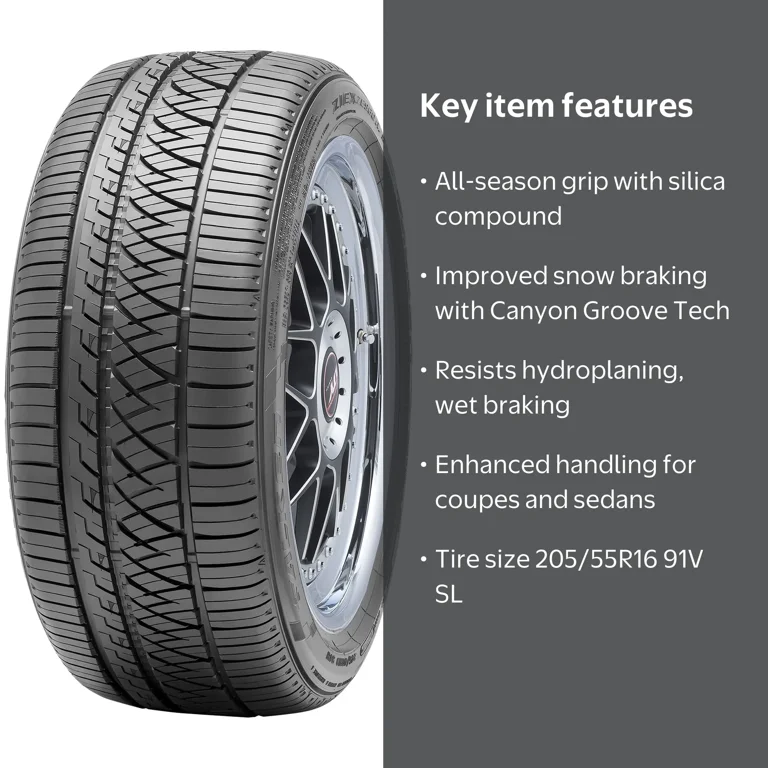 Falken, Passenger Tire, 205/55R16 91V, All Season Black - Walmart.com
