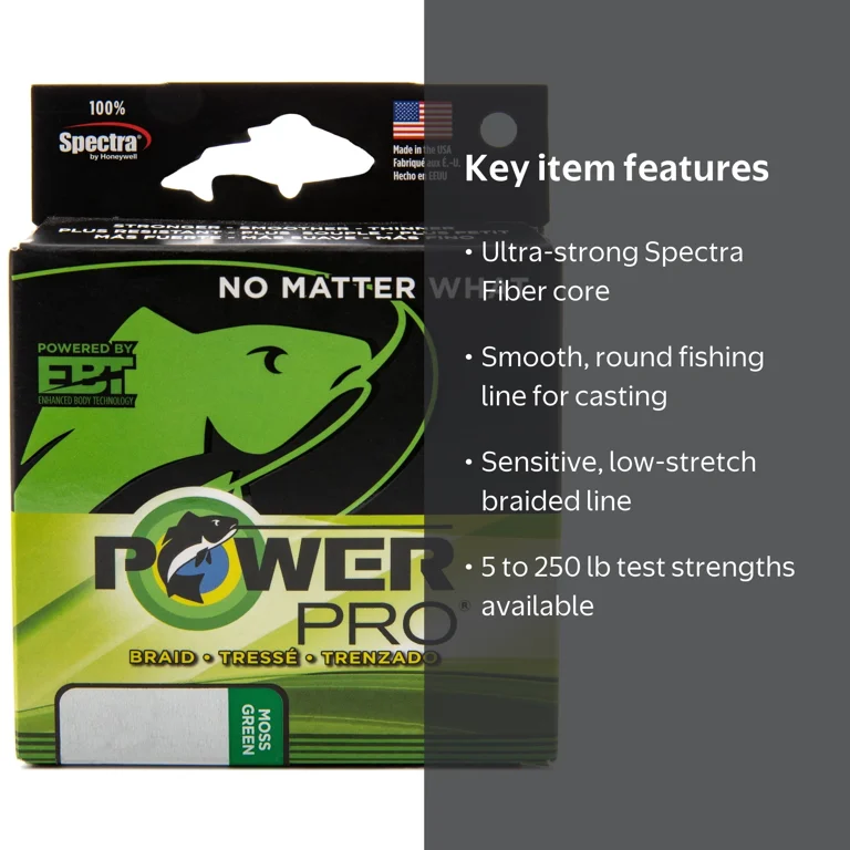 PowerPro Braided Fishing Line, 30lb x 300yd grn, [21100300300E