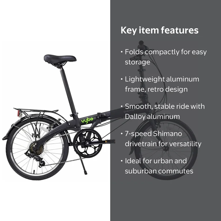 Dahon, Folding Bike, 20'' Vybe D7, Adults Lightweight Aluminum