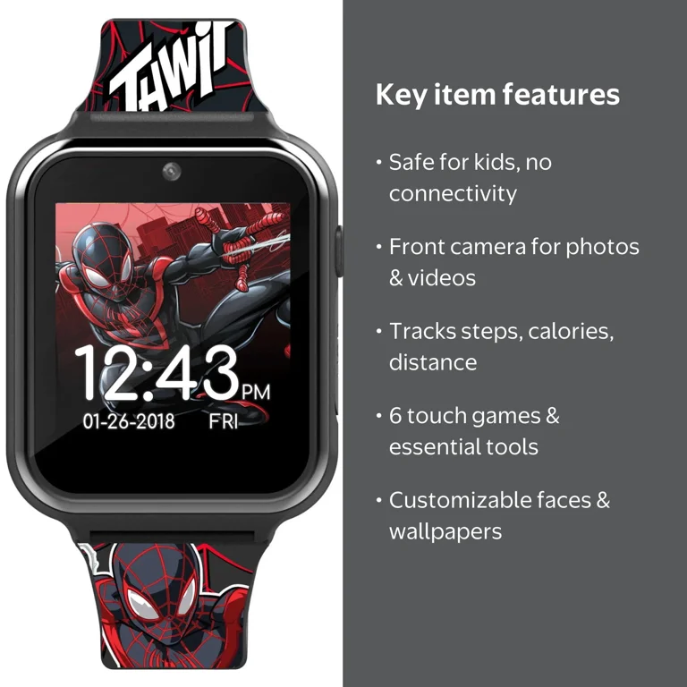 Marvel Spider-Man Spider-Verse Unisex Kids Smart Watch, SPD4664WMC