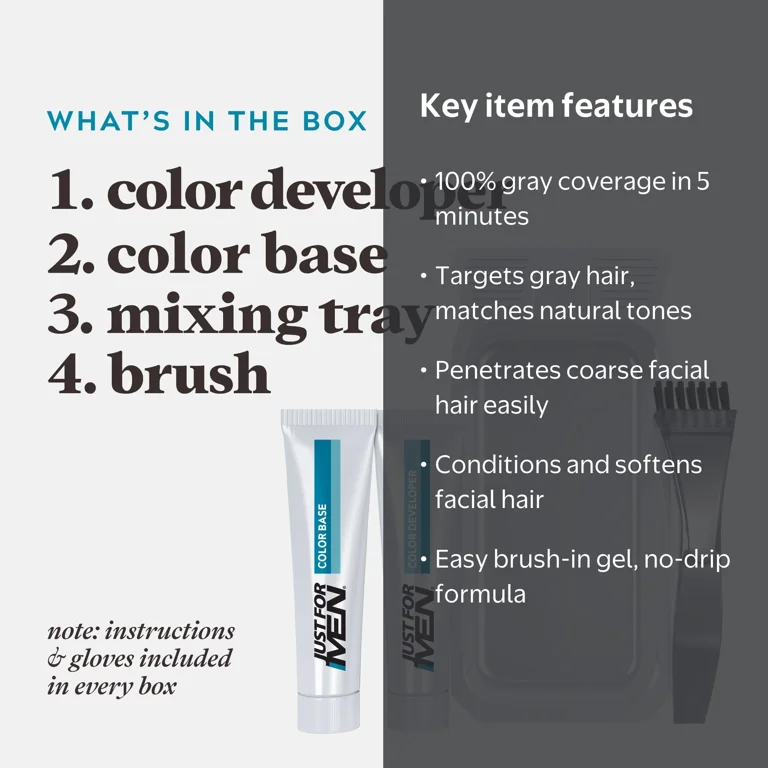 Just For Men Mustache and Beard Color Gel, Blond M-10/15, Coarse