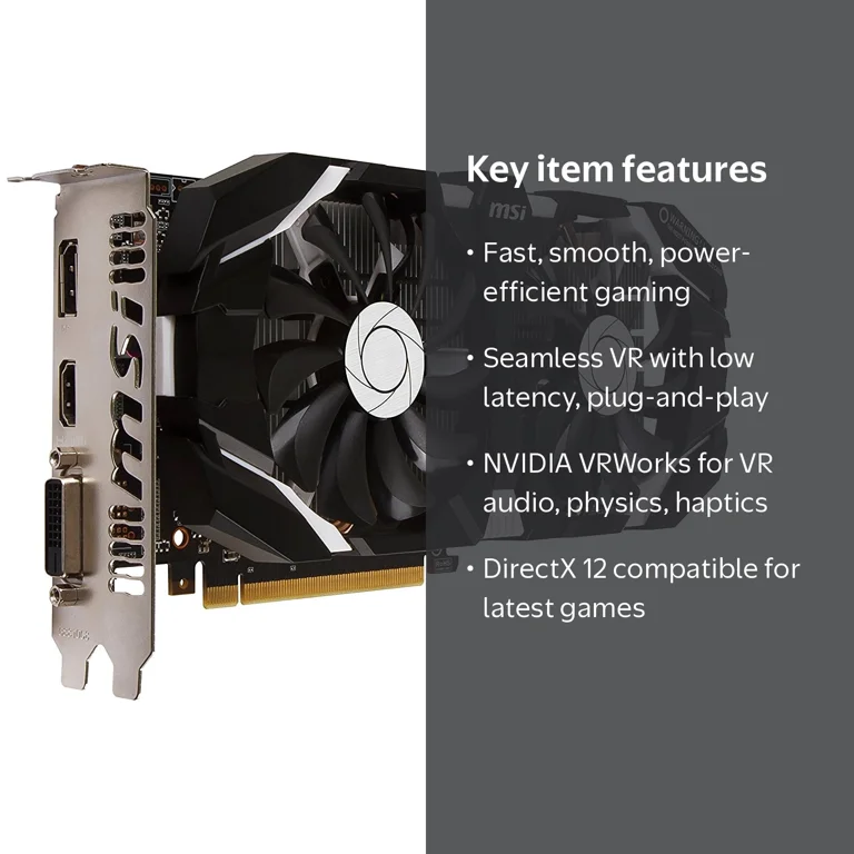 MSI Computer GTX 1060 3GT OC NVIDIA GeForce 3GB GDDR5 DVI/HDMI