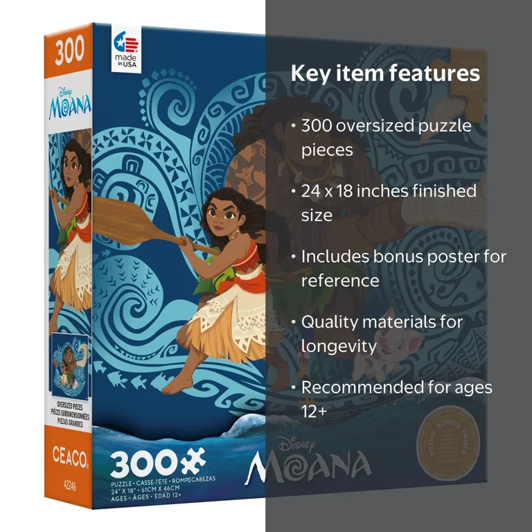 Ceaco, Moana and Maui 300 Piece Interlocking Jigsaw Puzzle with