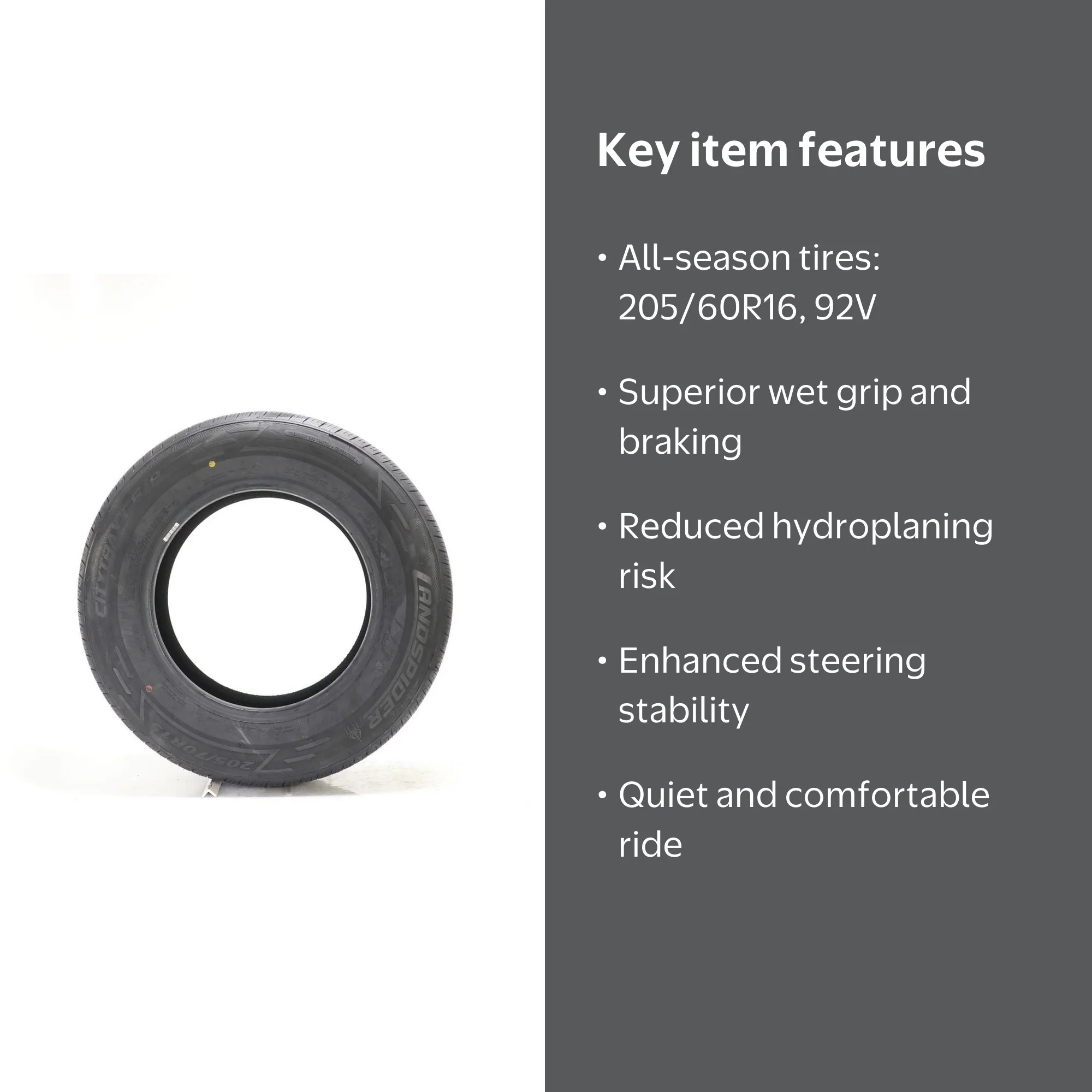Landspider, Passenger Tire, 205/60R16, All Season, 92V - Walmart.com