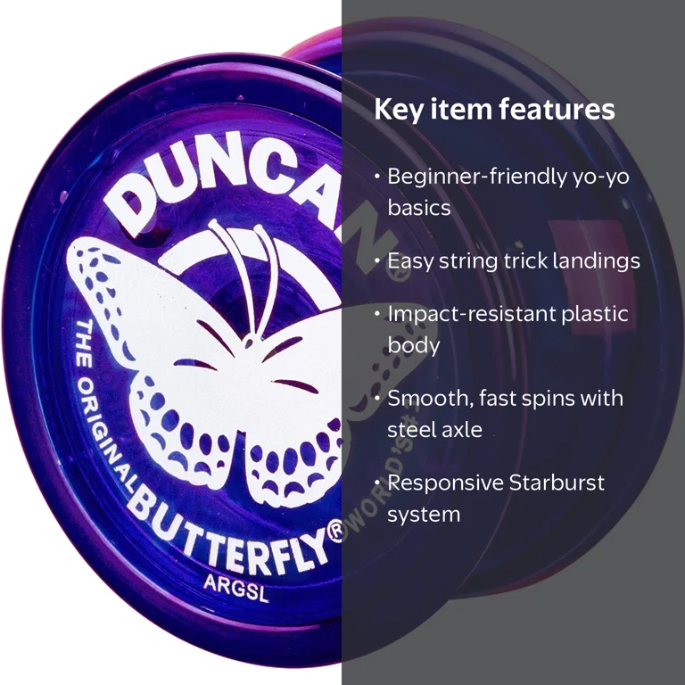 Duncan, Butterfly Yo-Yo, Purple, Steel Axle, Beginner - Walmart.com