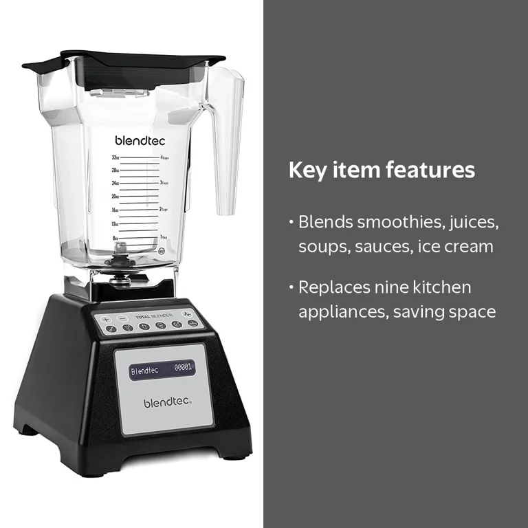 Blendtec, Total Blender Classic, FourSide Jar, Black - Walmart.com