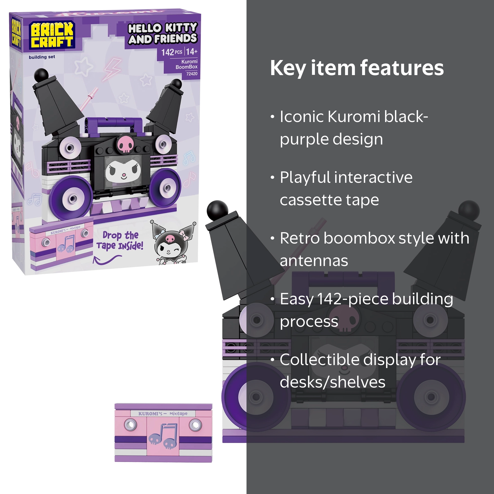 Brickcraft Hello Kitty and Friends Kuromi Boombox Building Kit
