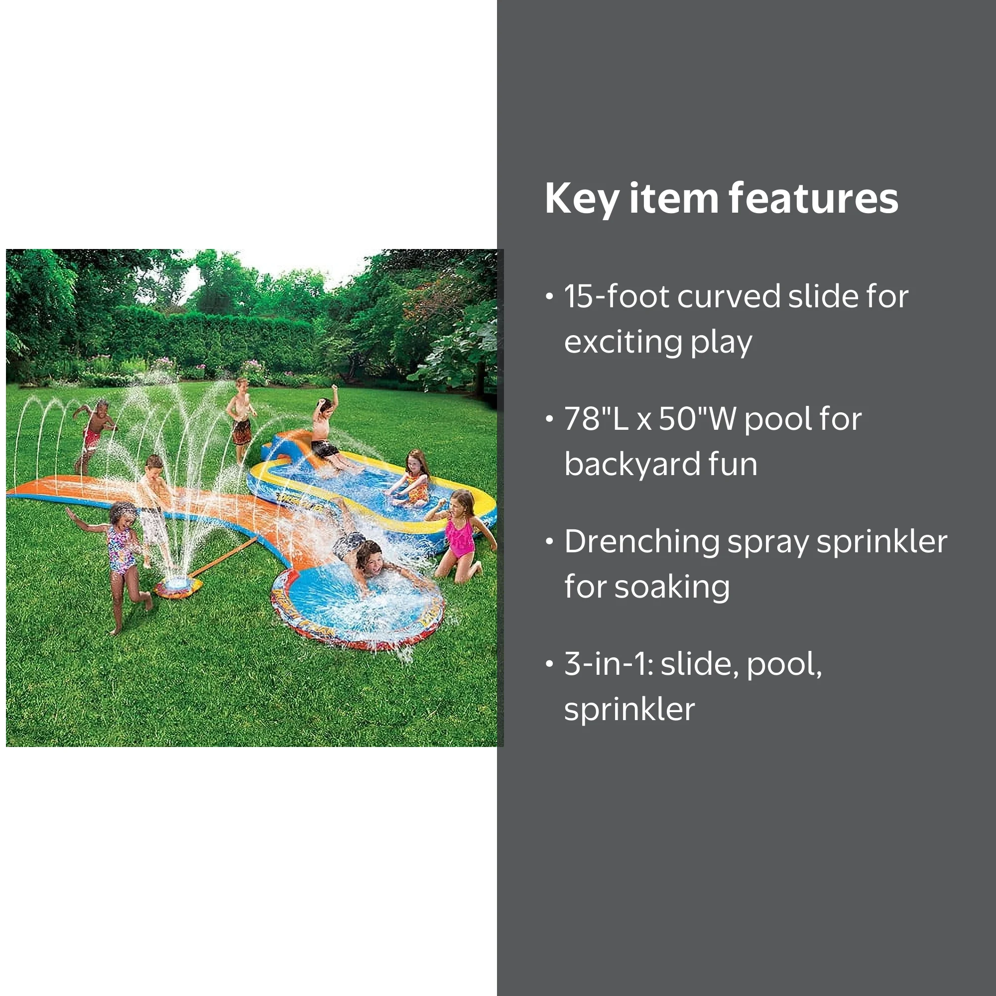 Banzai Backyard Water Slide Activity: 3-in-1 Aqua Drench