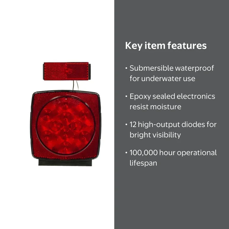 円香望見 リングライト 2点 Hopkins Towing Solutions C789RTM LED Square Submersible Stop, Tail