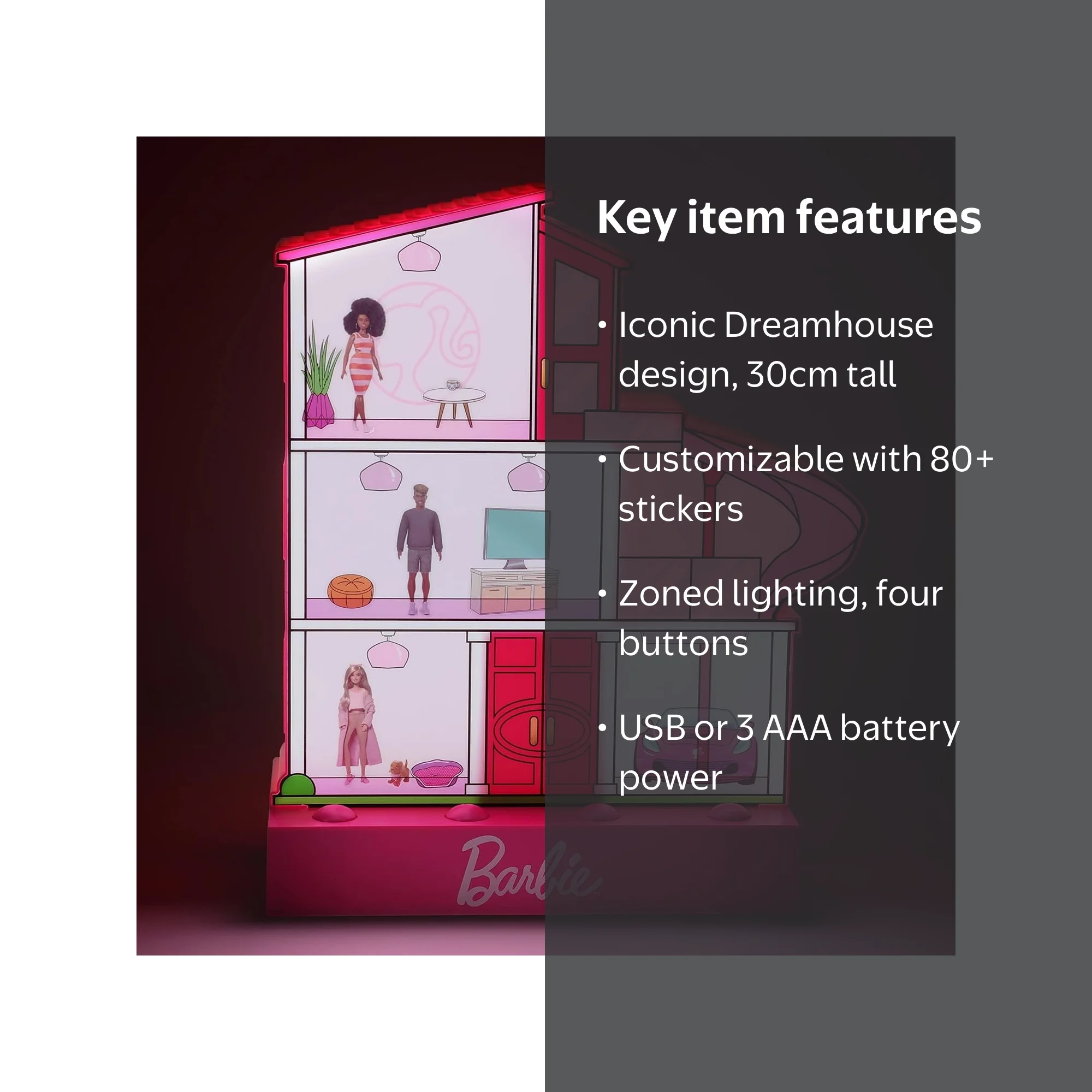 Barbie Dreamhouse Light with Stickers - Interactive 12