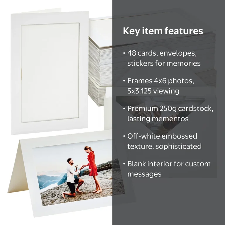 BEST PAPER GREETINGS 48 Pack Photo Frame Cards with Envelopes