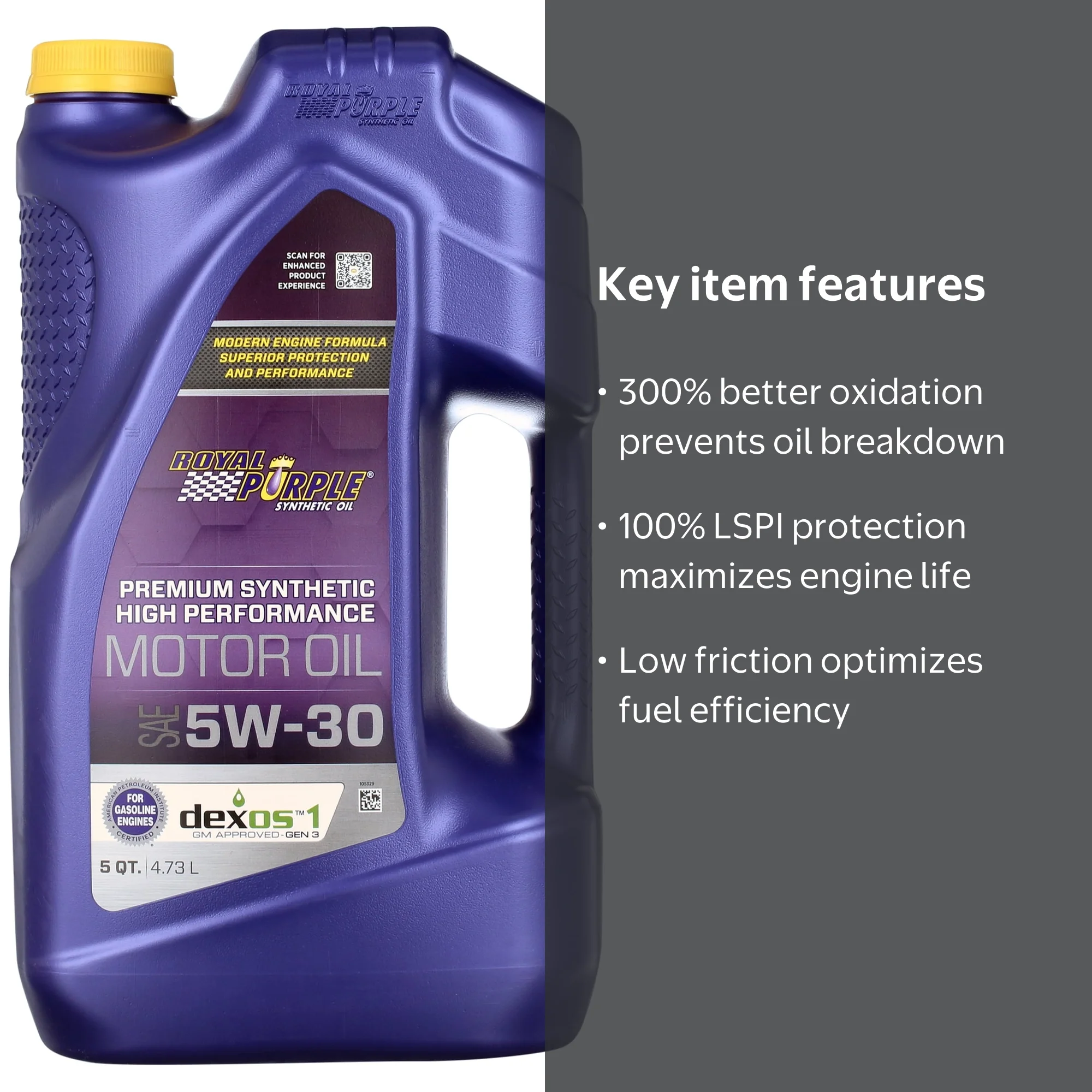 ロイヤルパープル  Purple 5W-30 5QT API SQ Royal Purple, High Performance Motor Oil, 5W-30, 5 Quarts