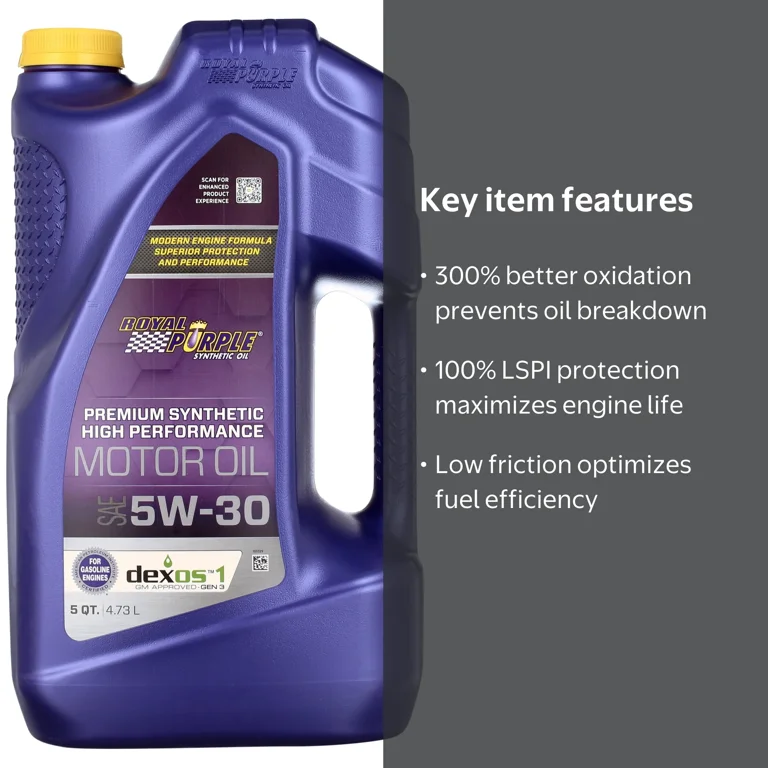 ロイヤルパープル  Purple 5W-30 5QT API SQ Royal Purple, High Performance Motor Oil, 5W-30, 5 Quarts