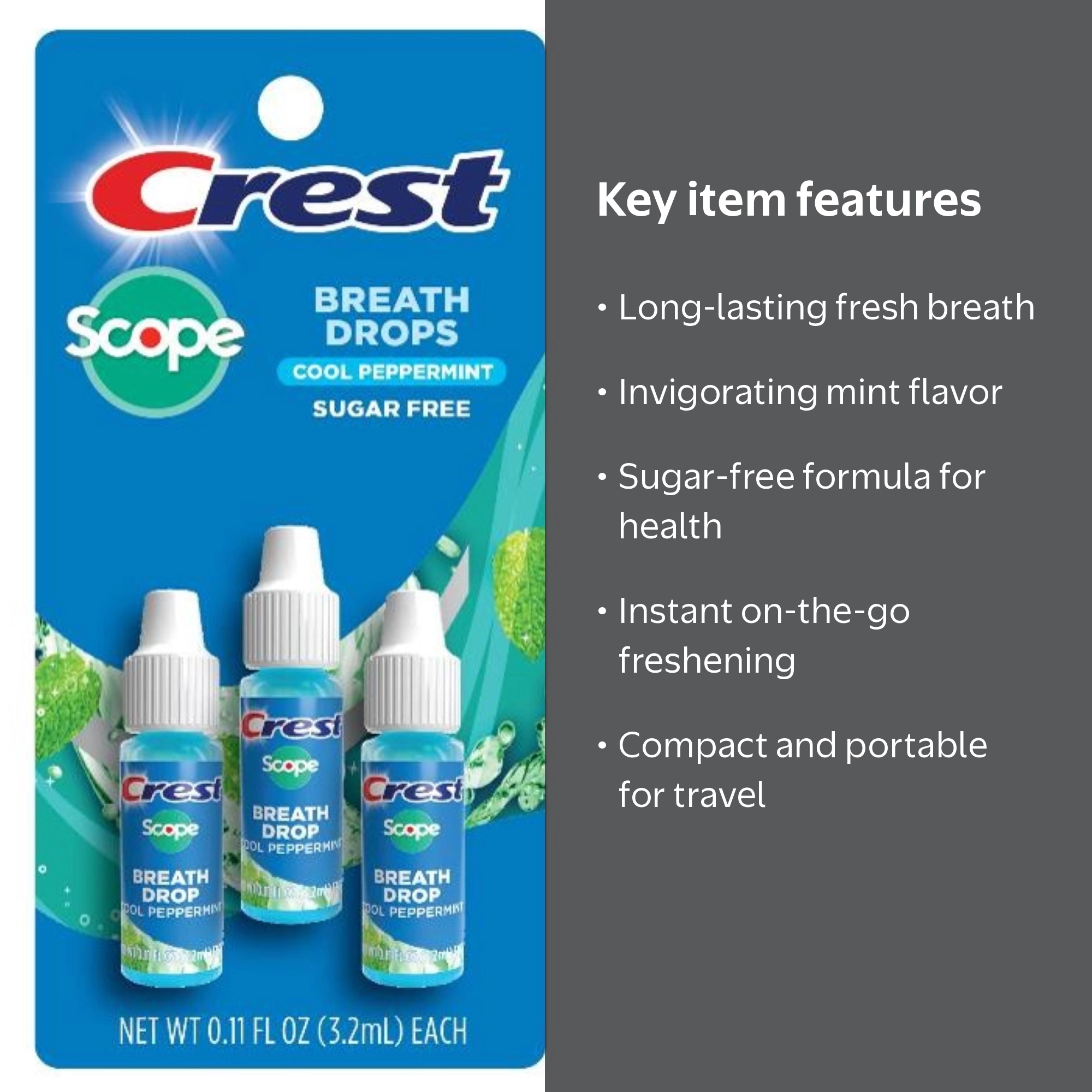 Crest Scope Breath Drops 3 Pack Sugar-Free Breath Fresheners