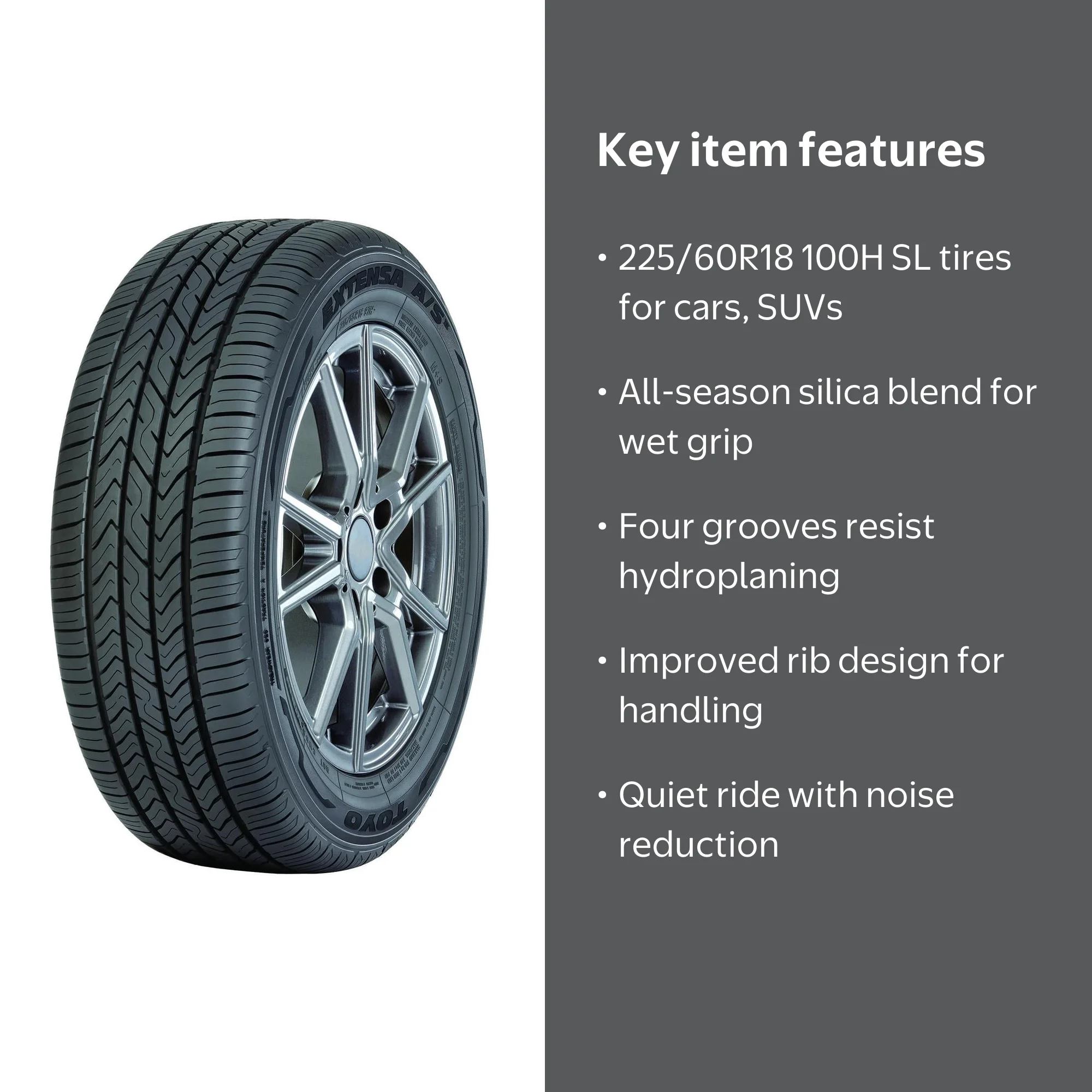 Toyo Extensa A/S II 225/60R18 100H All-Season Passenger Tire with