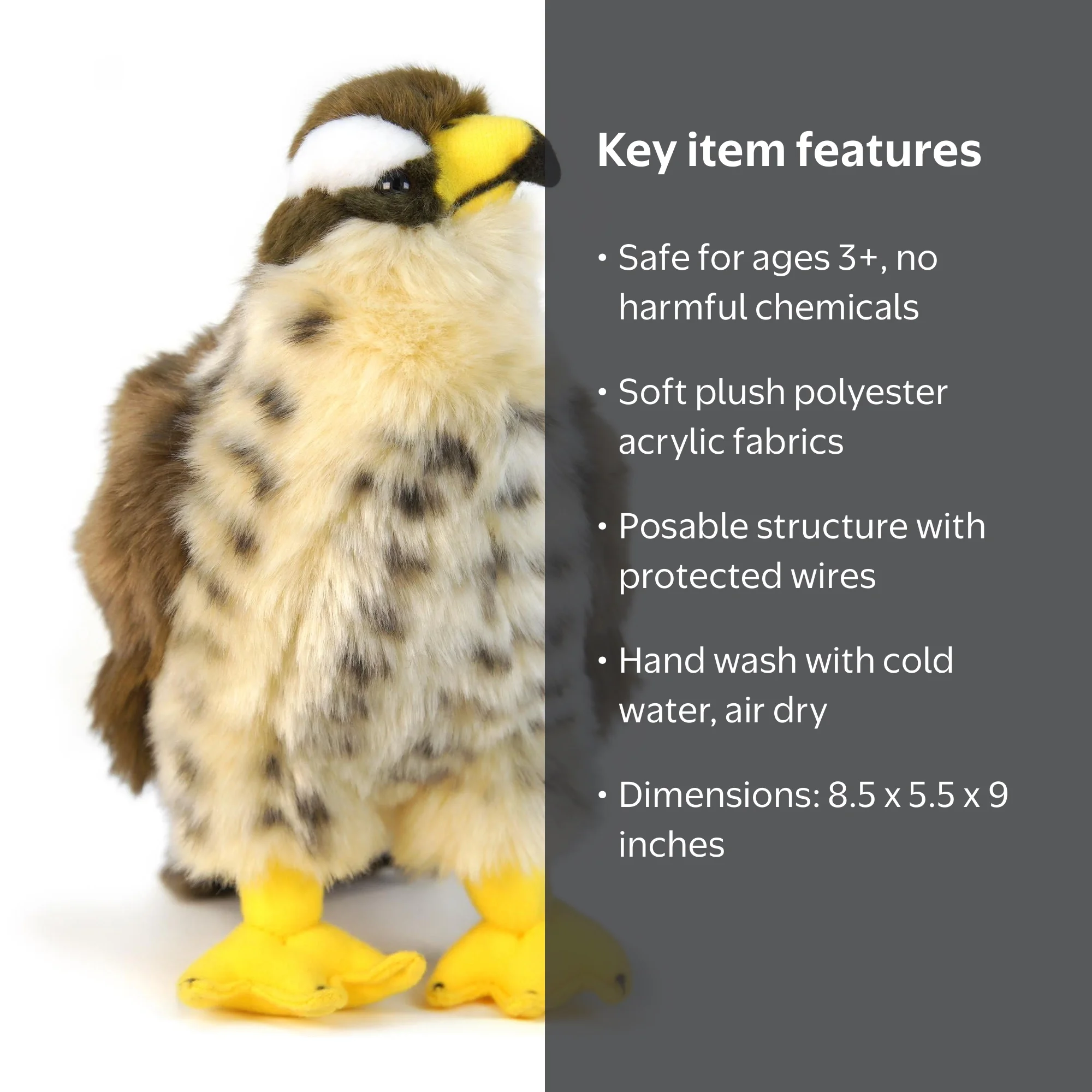 VIAHART, Plush Stuffed Animal, Percival the Peregrine Falcon 9