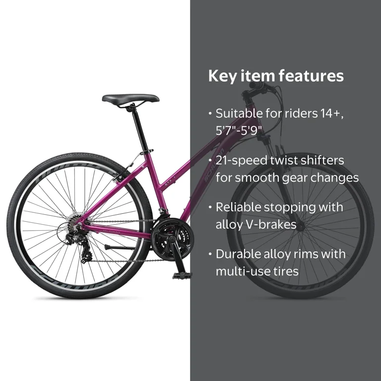 Schwinn, Hybrid Bike, Purple, 700c Wheel, Ages 14+ - Walmart.com