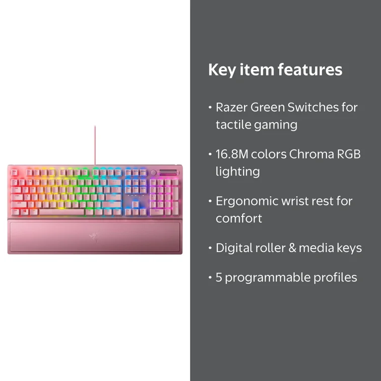 Razer BlackWidow V3 Quartz Mechanical Gaming Keyboard with RGB