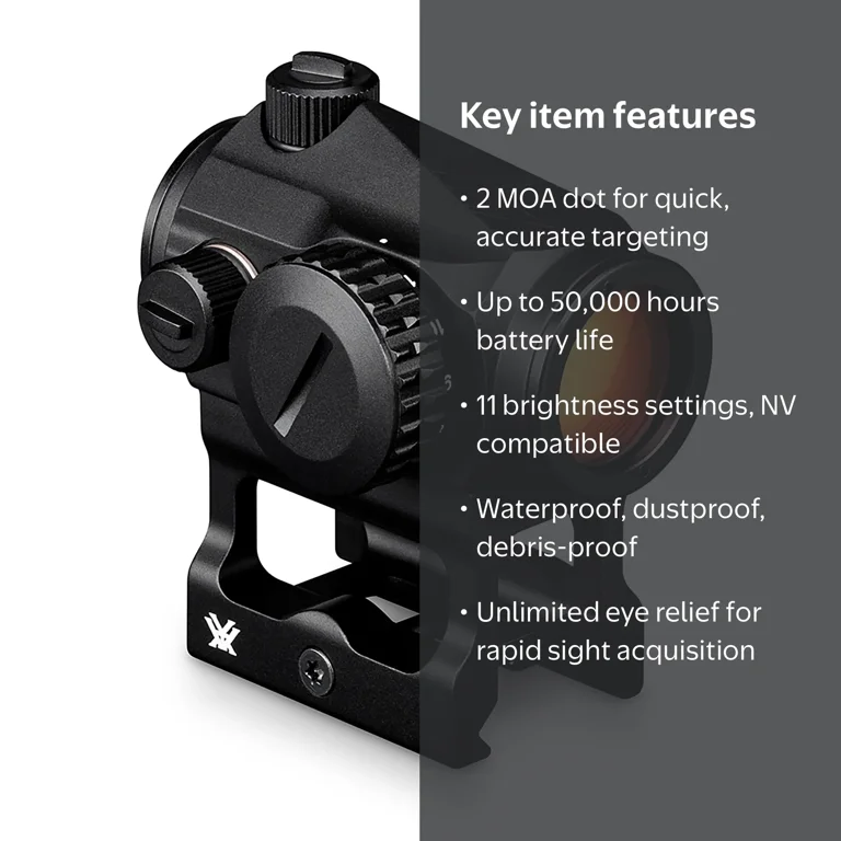 Vortex Optics CF-RD2 Red Dot Scope, 2 MOA Dot, Night-Vision