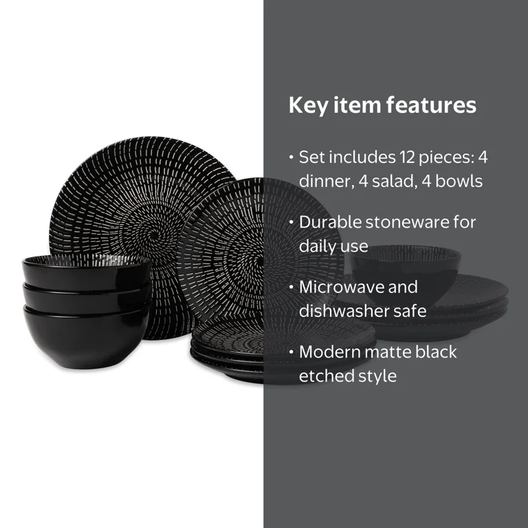 48 和鉢 竹鳳 2鉢セット Thyme & Table Maddox 12-Piece Stoneware Dinnerware Set - Walmart.com