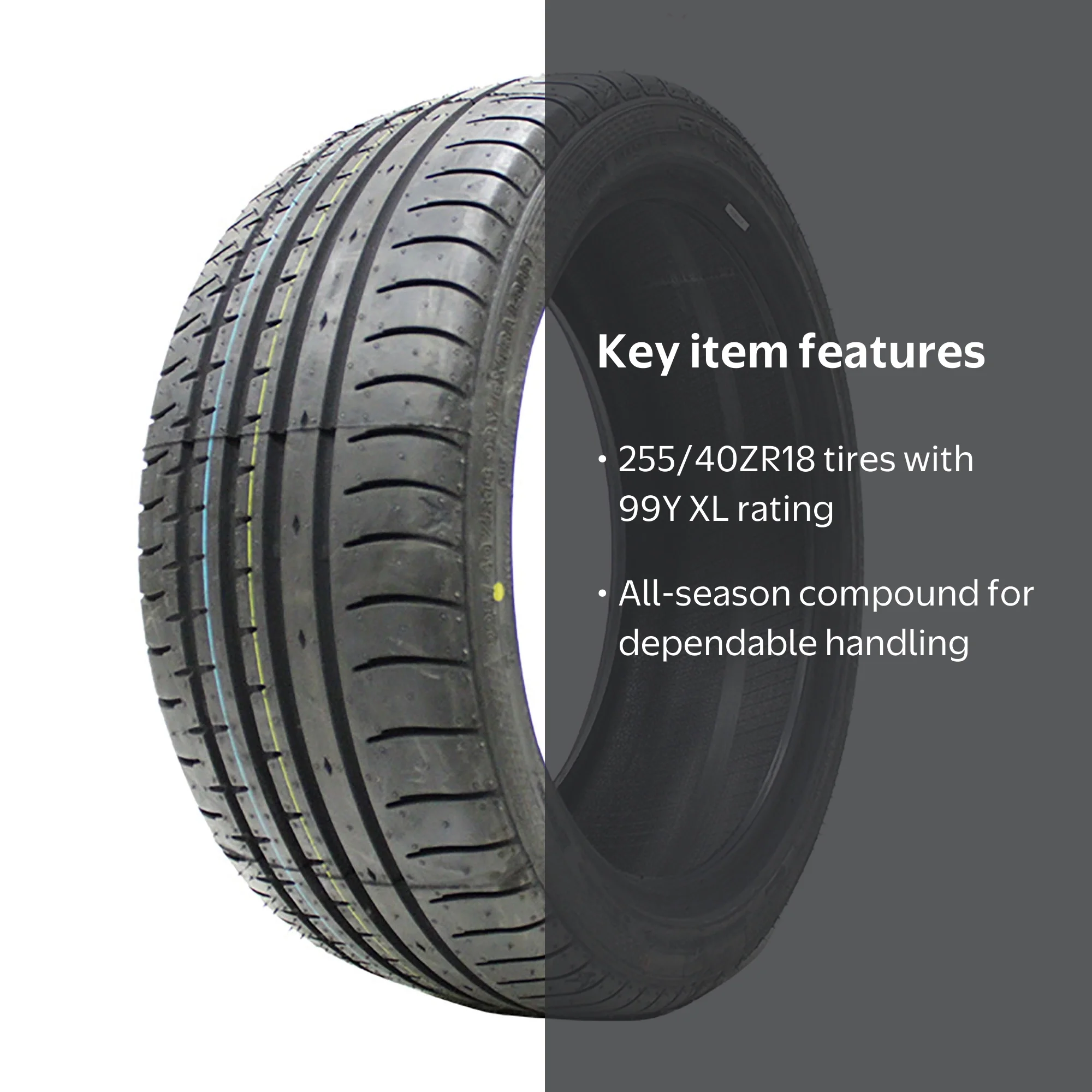 Accelera, Passenger Tire, 255/40ZR18, All Season, XL - Walmart.com