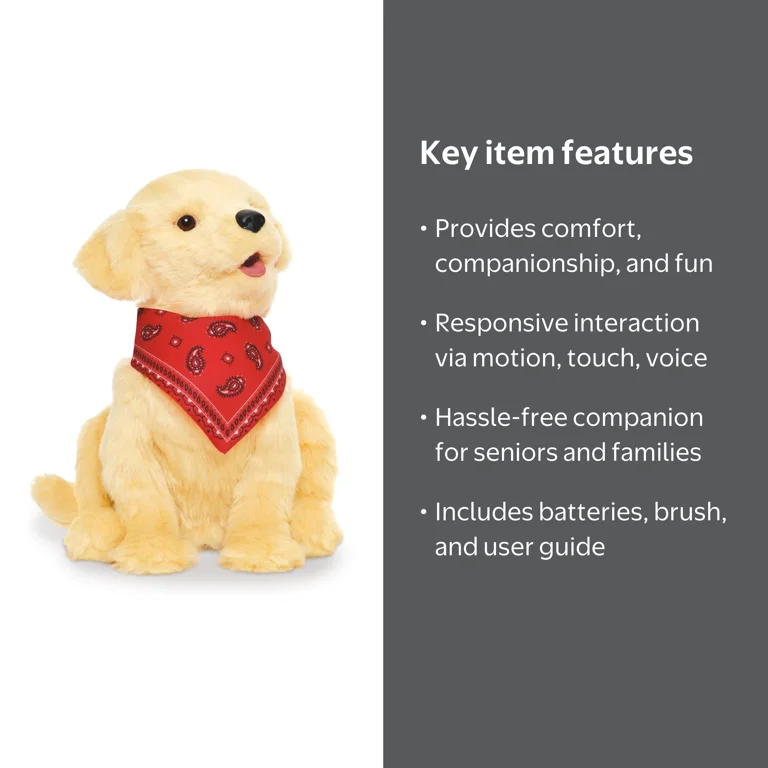 Joy For All Companion Pets Golden Pup - Lifelike Talking Toy with
