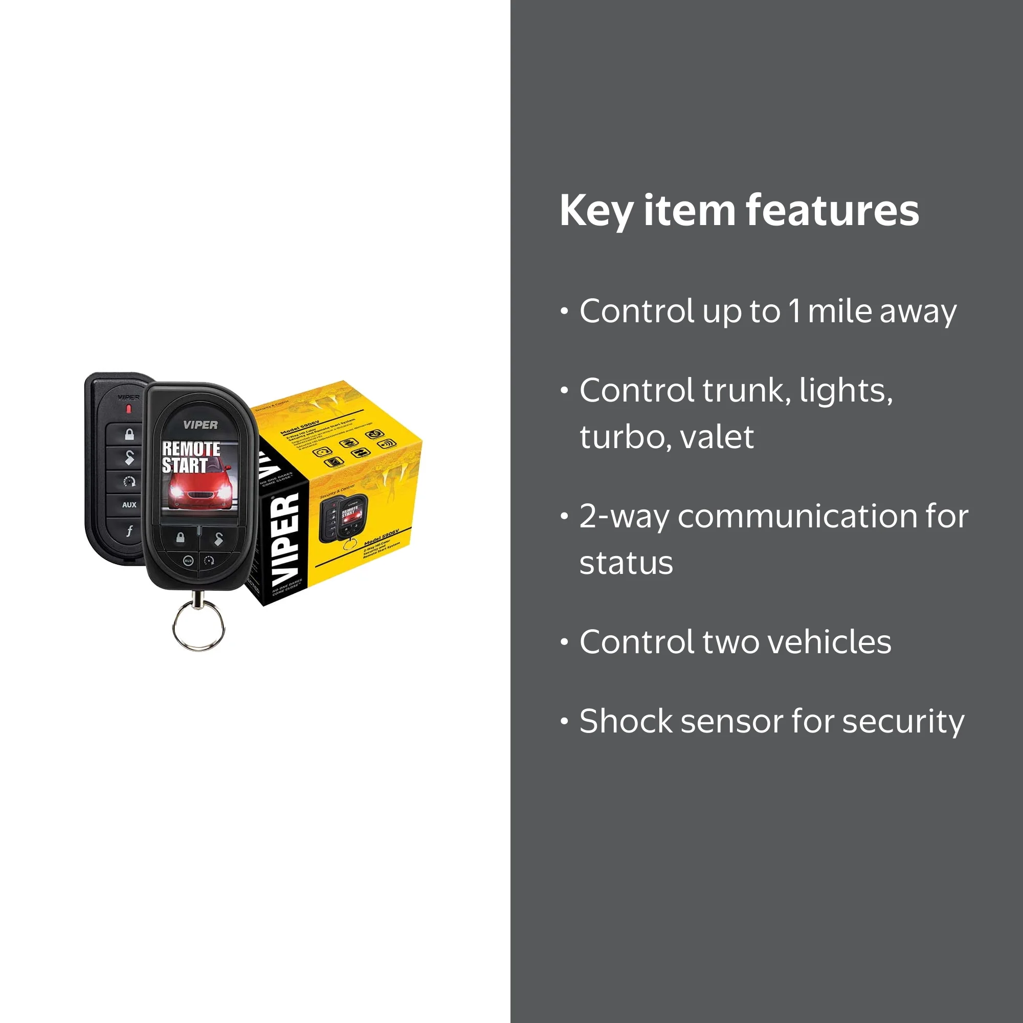 Viper 5906V 2 Way Color Remote Start and Security for 1 Mile Range